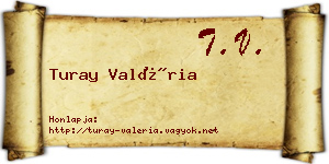 Turay Valéria névjegykártya