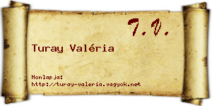 Turay Valéria névjegykártya